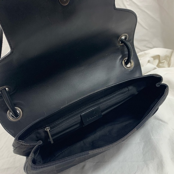 Genuine vintage BALLY black signature canvas and leather shoulder bag purse - Picture 10 of 15